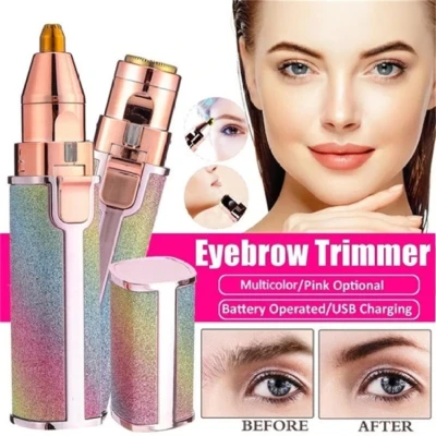 2 in 1 Eyebrow Trimmer and Facial Hair Remover Trimmer Shaver For Ladies
